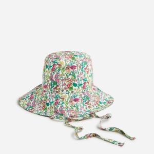 J Crew Canvas bucket hat with ties in Liberty® fabrics Sz SM/MED